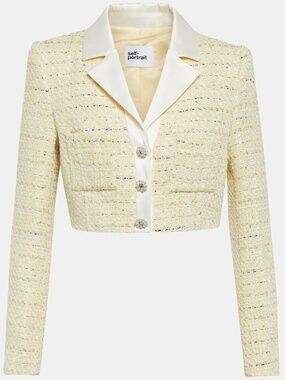 Self-Portrait Yellow Tweed Jacket